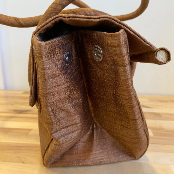 Vintage NWT Handcrafted Bamboo Fiber Handbag With Embroidered Flap By Concubine - Picture 14 of 15